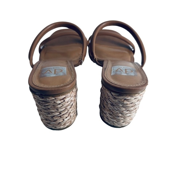 DV Dolce Vita womens Myla Heeled Sandal tan nude strappy found heel straw sz 10 - Picture 9 of 10